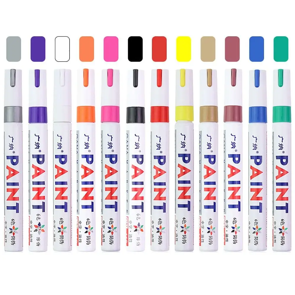 

12-Colors High Quality Waterproof Paint Marker Smooth Writing Permanent 12-Colors Pen Stationery Covering Power Acrylic Pen