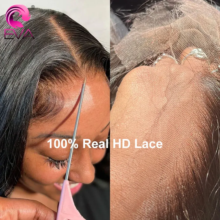 Eva 13x6 Full Frontal HD Lace Closure Melt Skins 9x6 7x7 HD Lace Frontal Closure Deep Part 100% Human Hair Closures For Women