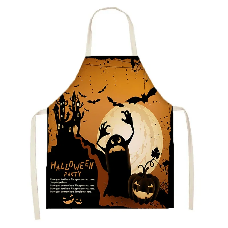 Halloween Decoration Atmosphere Apron Kitchen Unisex Apron Children\'s Anti-fouling Apron