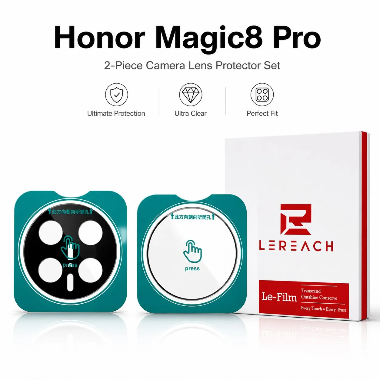 LeReach Película Lente Câmera para Honor Magic8 Pro Magic 8 7 6 Pro V5 filme de câmera auto-posicionamento