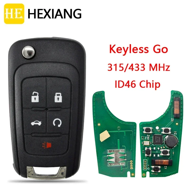 

HE Xiang Car Key For Chevrolet Camaro Cruze Equinox Malibu 2010-2016 ID46 PCF7952 Chip 315 Mhz Auto Smart less Go Remote