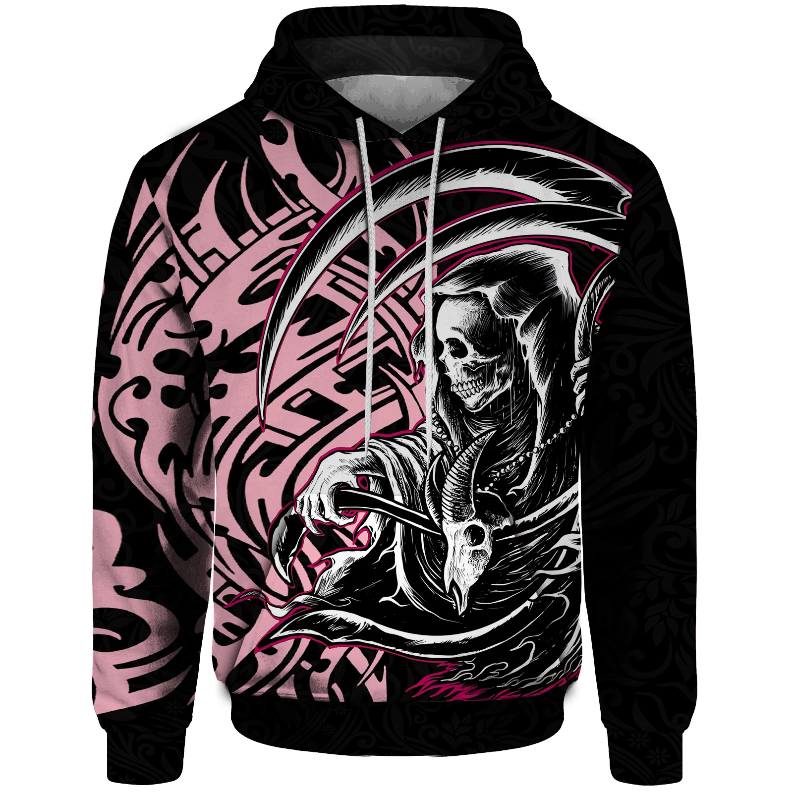 Death Scythe Cool Mens Sweatshirt Men's Clothing Brands Stylish Design Demon Pullover Hoodies Goddess Sweatshirts For Men Tops