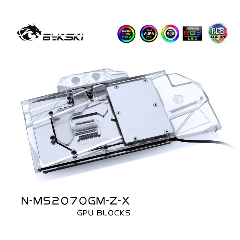 

Bykski Water Block use for MSI RTX2070 GAMING Z 8G/ RTX2070 ARMOR/ Full Cover Copper Radiator Block/3PIN 5V RGB / 4PIN 12V A-RGB