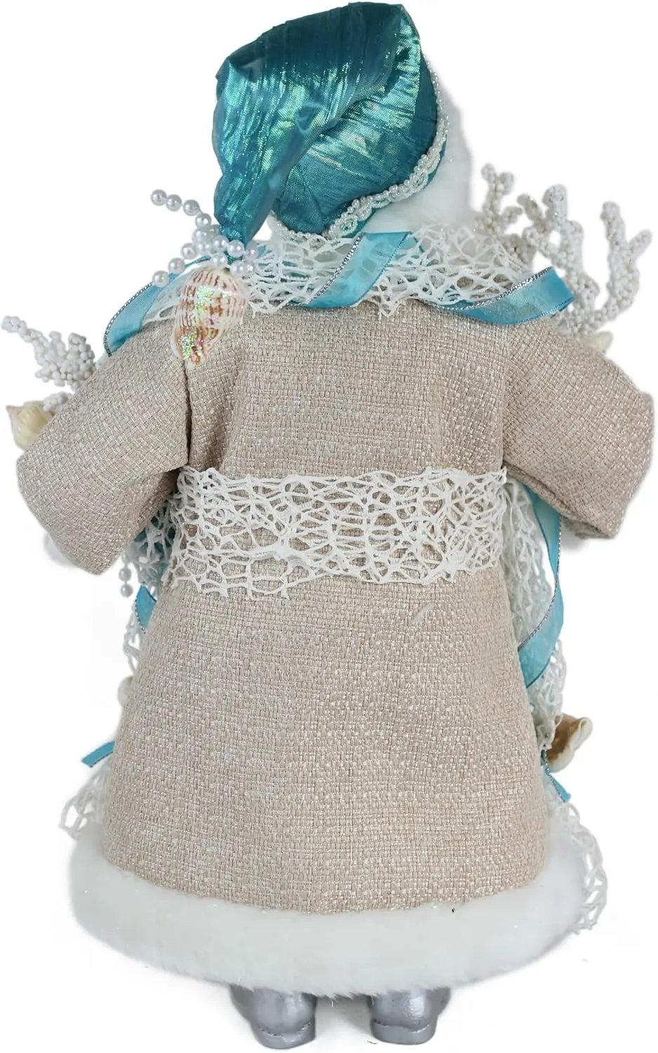 Figura navideña de Papá Noel aguamarina de pie de 16", decoración navideña para el hogar festivo