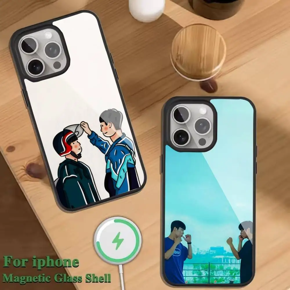 

W-Weak H-Hero Korea Series Phone Case For Magnetic Wireless Charge Cover For iphone 16 15 14 13 12 11 Pro Max Plus Coque