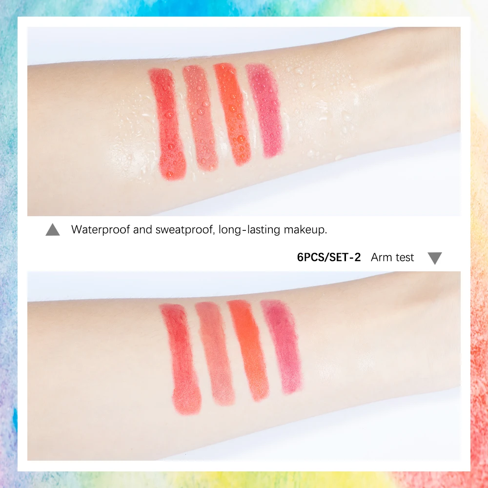 6 قطعة/المجموعة البسيطة لطيف كبسولة أحمر الشفاه مجموعة مع بلسم الشفاه ترطيب للماء غير عصا كوب حمل حبة أحمر الشفاه الشفاه هدية مثالية #6