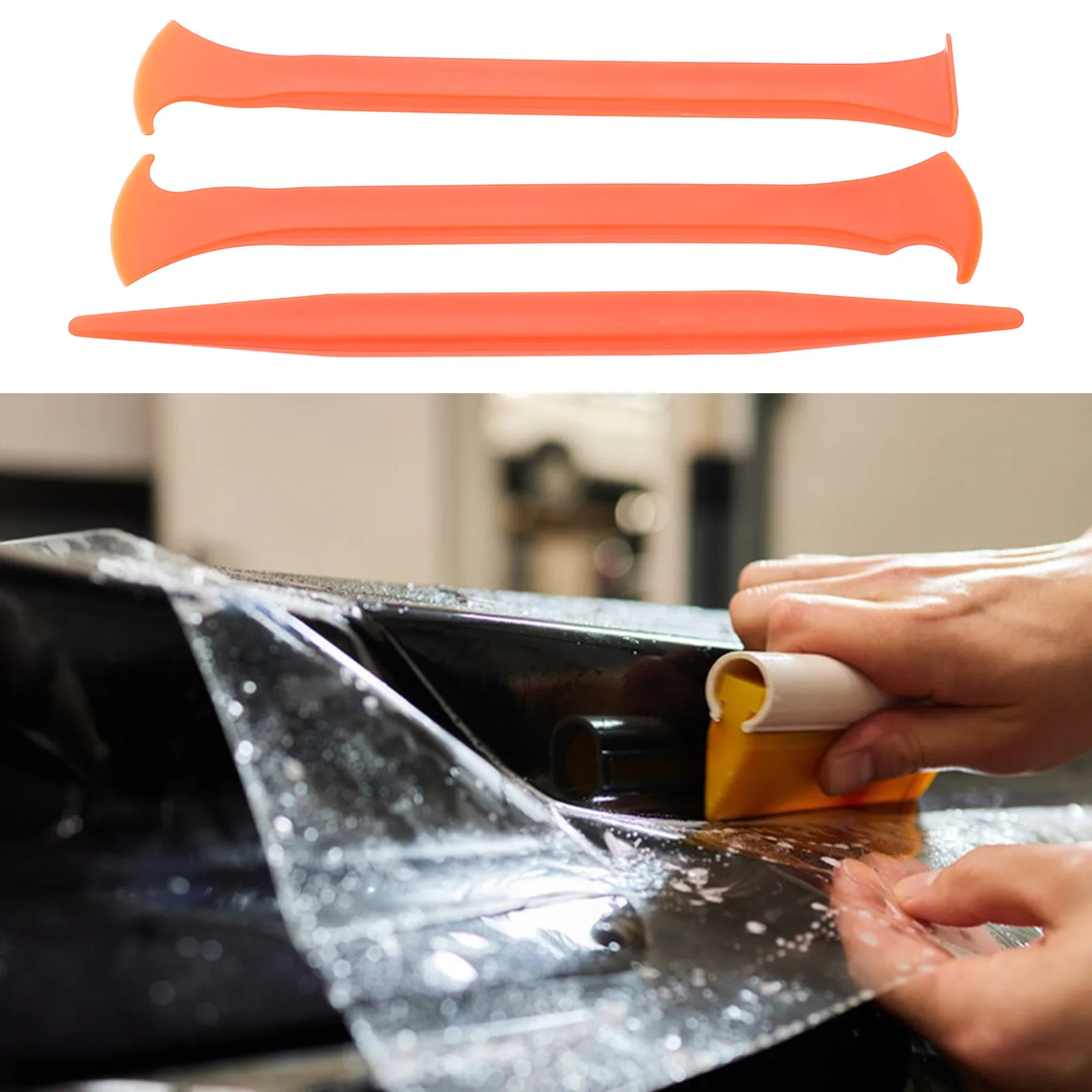 

3 Pcs Car Film Tool Decal Squeegee for Wraps Micro Window Tint Suite Kit Tinting Plastic Wrapping Tools Vinyl