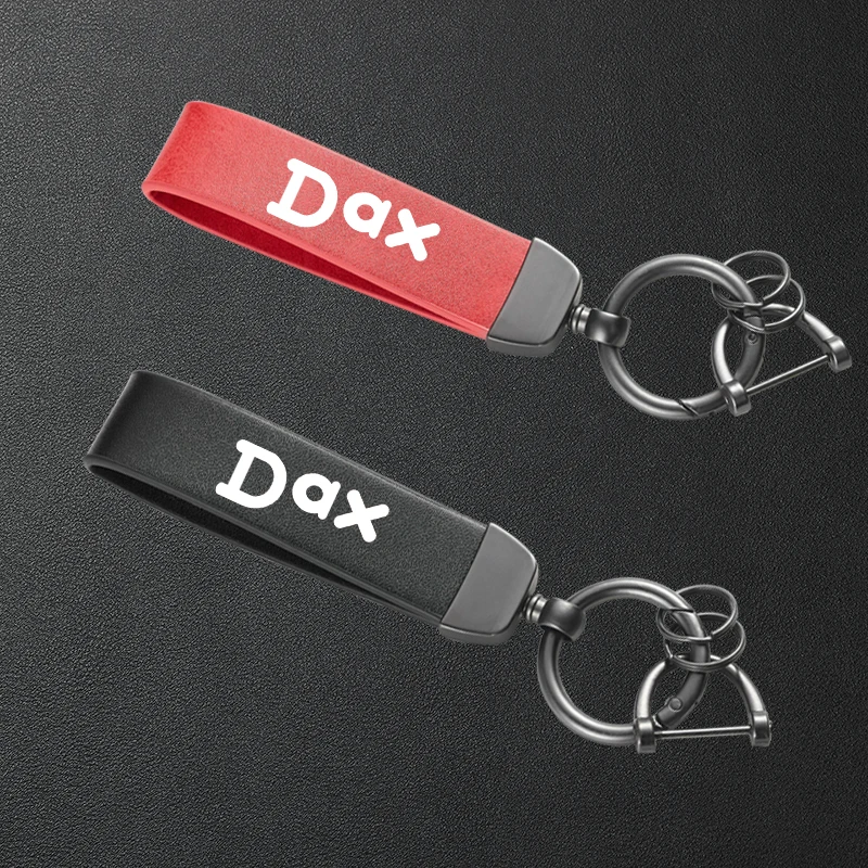 

For Honda DAX 125 DAX125 Motorcycle High-Grade Leather Keychain Metal Keyring Accessories