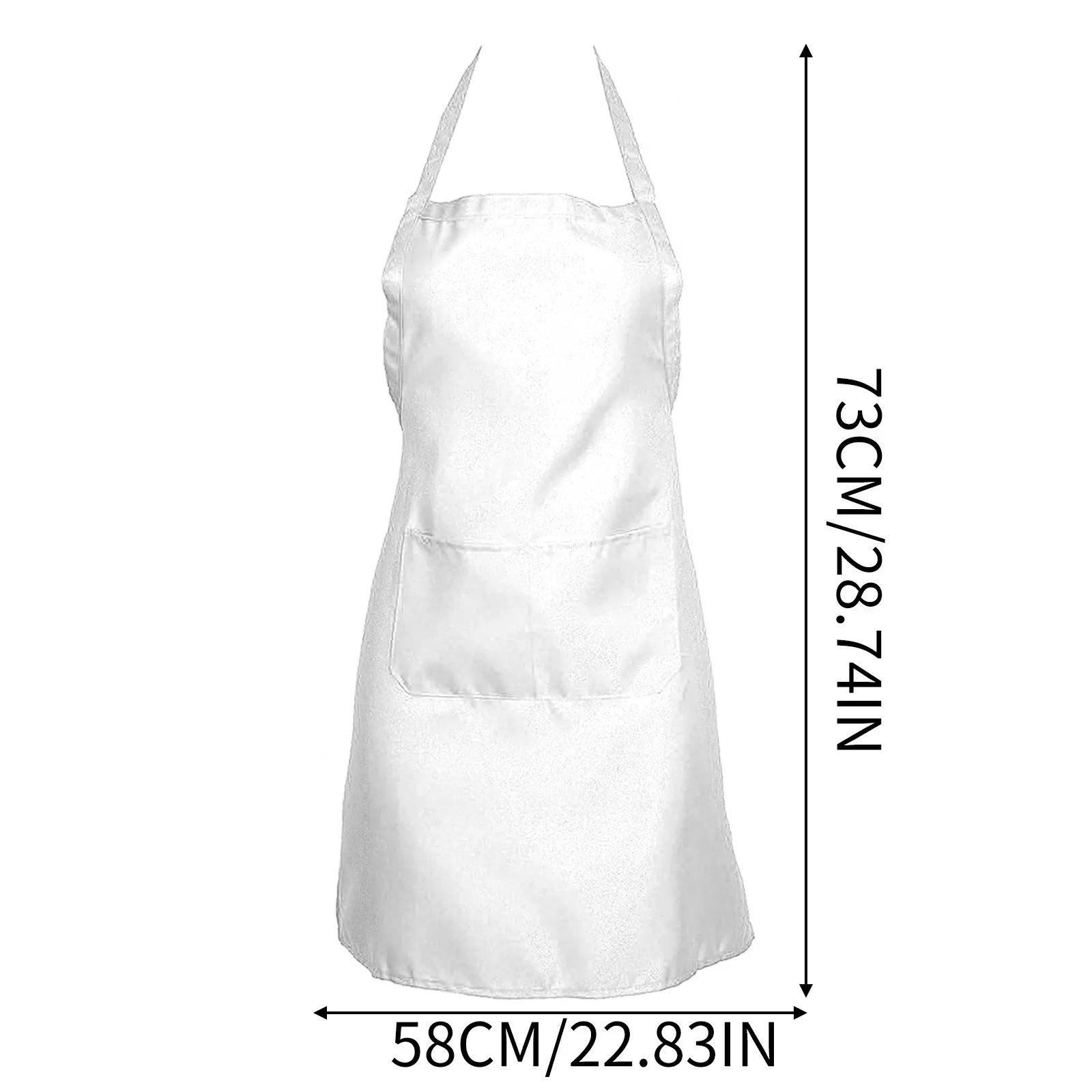 1/3pcs White Kitchen Aprons for Woman Men Chef Work Apron for Grill Restaurant Bar Shop Cafes Beauty Nails Studios Uniform