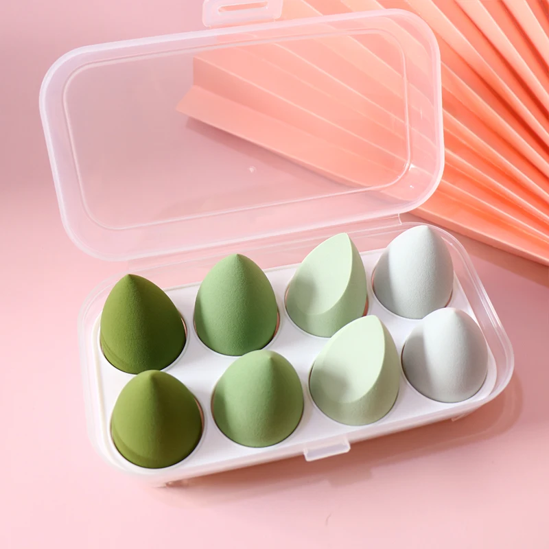 Colorful Makeup Puff Set Water Drop Beauty Egg Cosmestic Sponge Egg Wet And Dry Use Makeup Tools 8PCS/Box