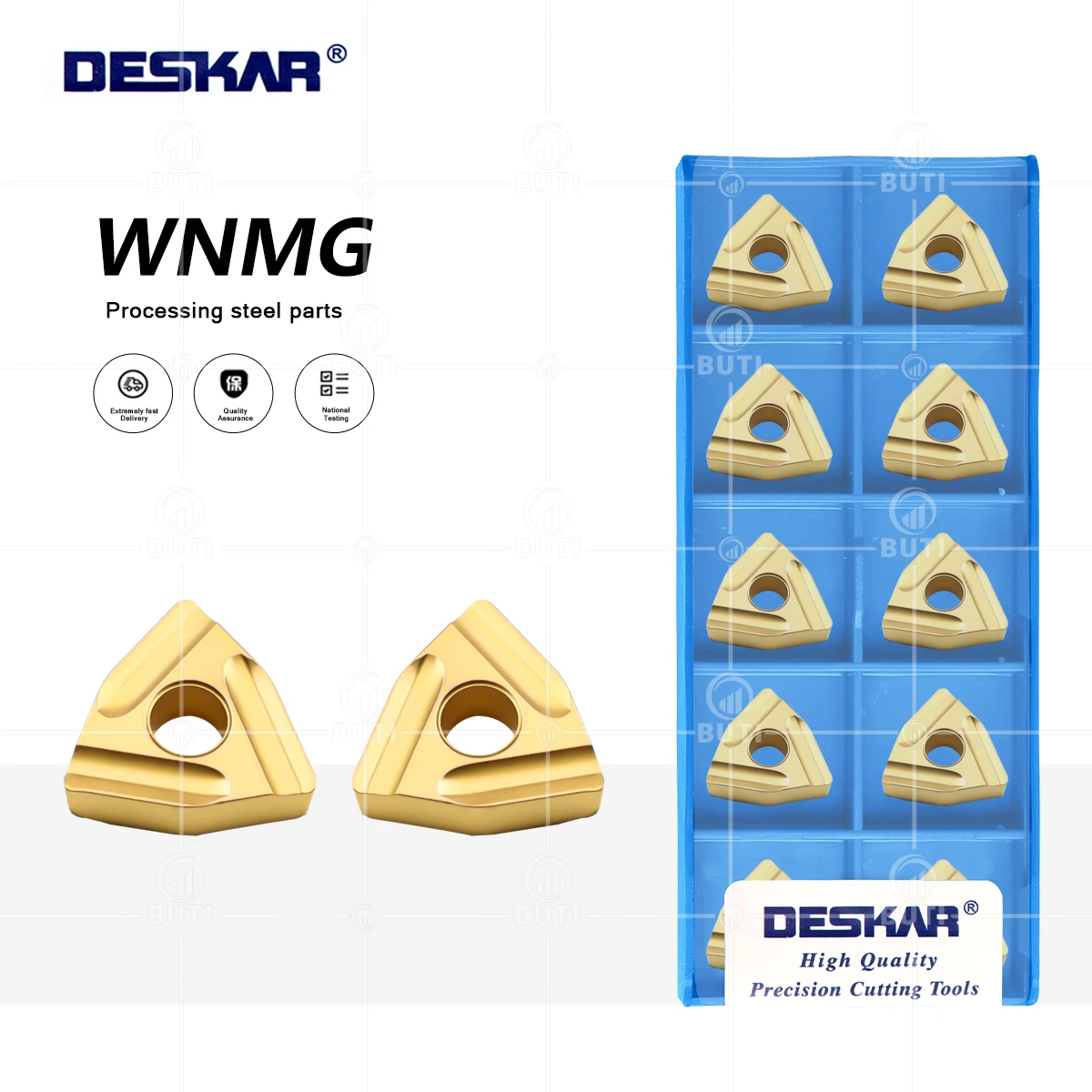 DESKAR WNMG080404/080408R/L-S LF9018 100% Original Turning Blade WNMG Peach Shaped External Turning Tool Steel Parts Processing