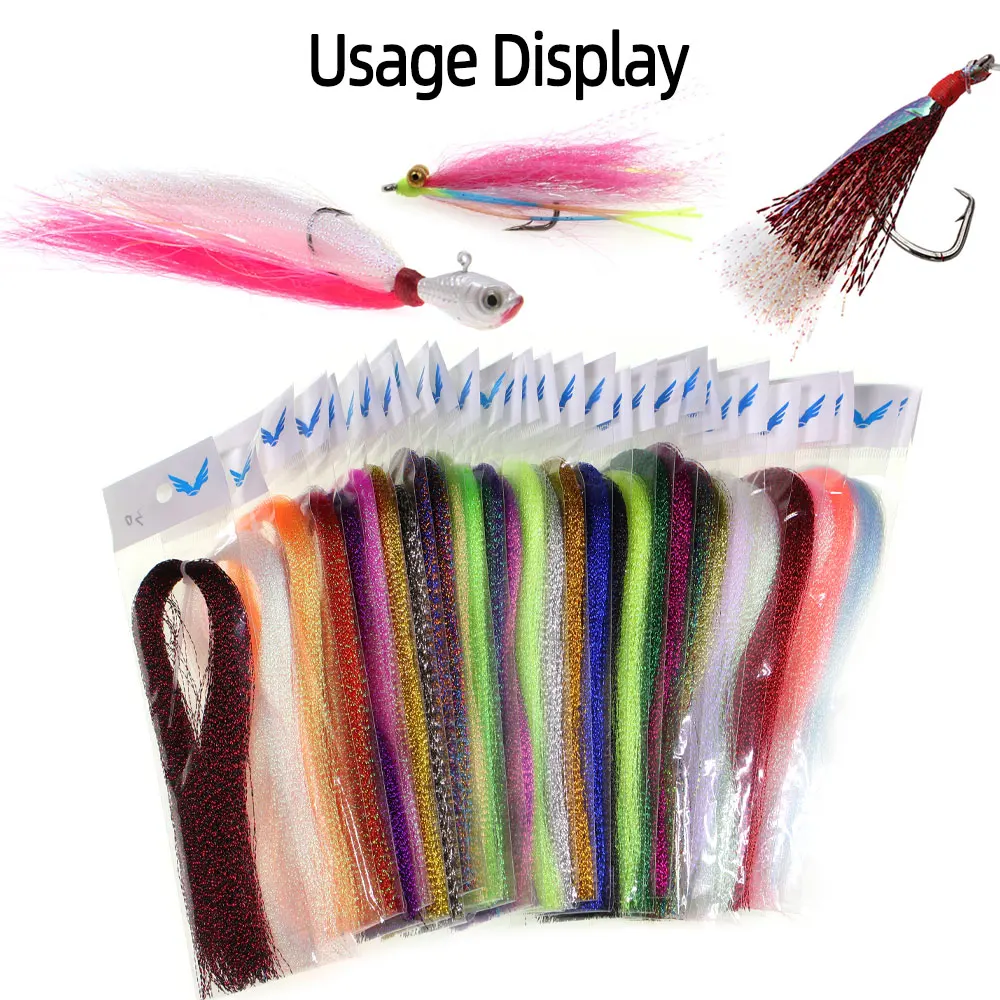 ICERIO 3er-Pack Gedrehtes Holographisches Flashabou Tinsel, Kristall-Flash-Tinsel für Assist-Jighaken, Sibiki-Rigs, Streamer-Fliegenbindematerial – Detail 6