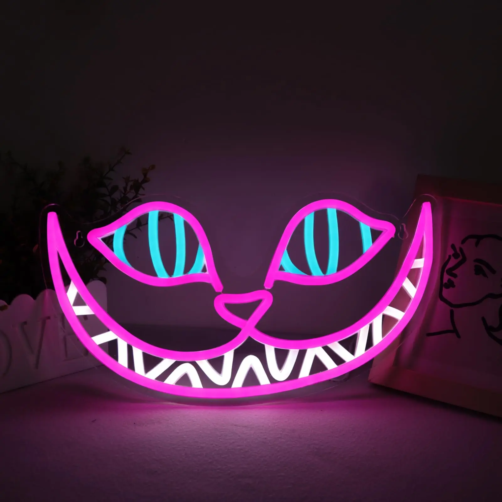 Katzen-Neon-Schild zur Wanddekoration, LED-Leuchtschilder für Katzenliebhaber für Schlafzimmer, Männerhöhle, Zuhause, Tierbar, Tiergeschäft, Geburtstagsparty-Dekoration
