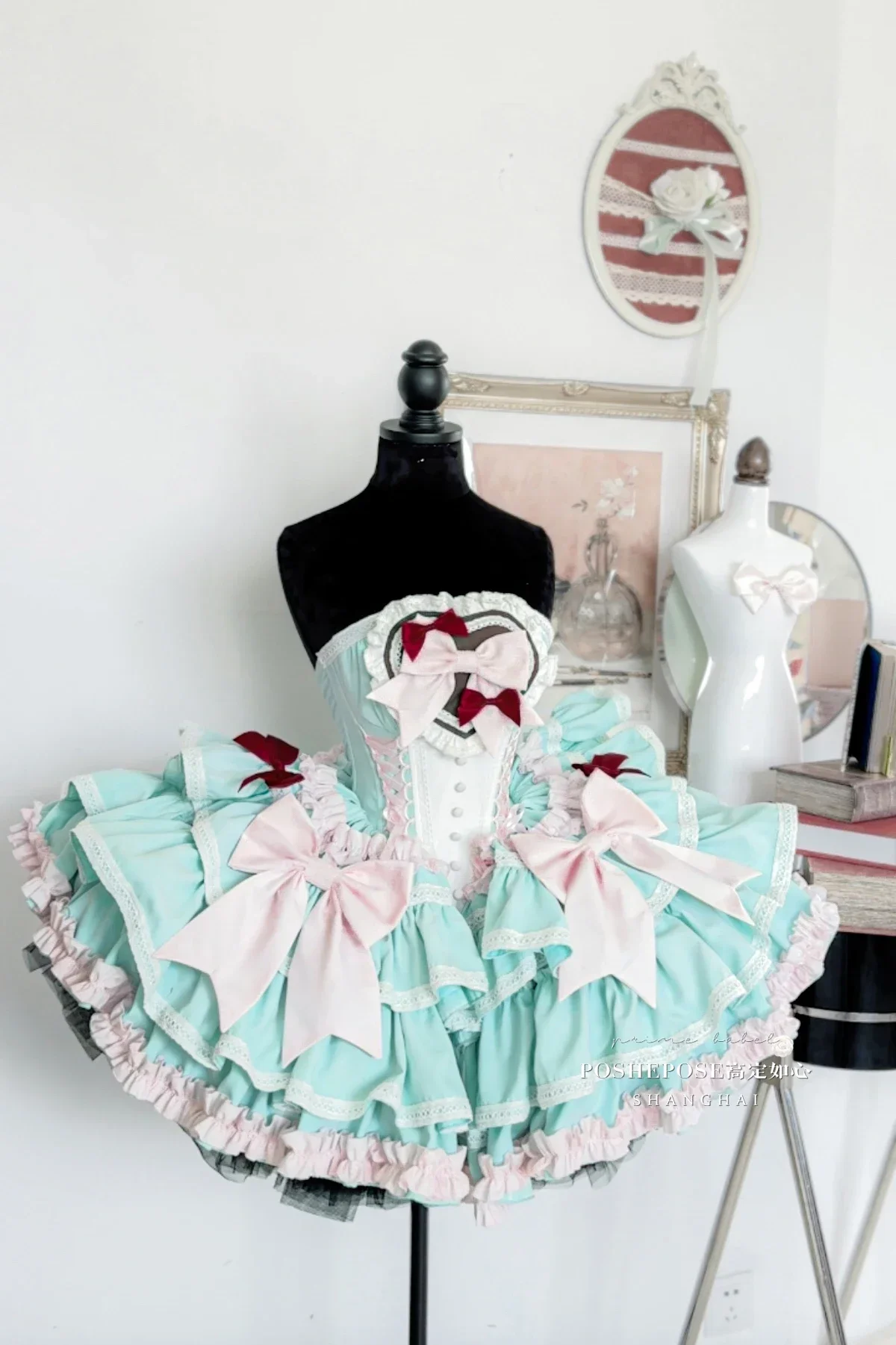 New Birthday Gift Cosplay Lolita Dress Women Girls Sweet Big Bow Strapless Princess Dresses 2024 Spring Summer Party Dress