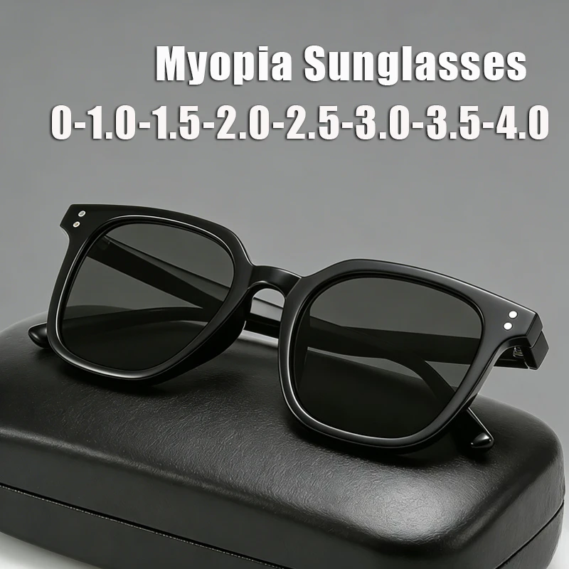 

Stylish Square-Frame Myopia Sunglasses Women's UV-Protective Myopia Glasses Large-Frame Comfortable High-End Men's Sun Glasses