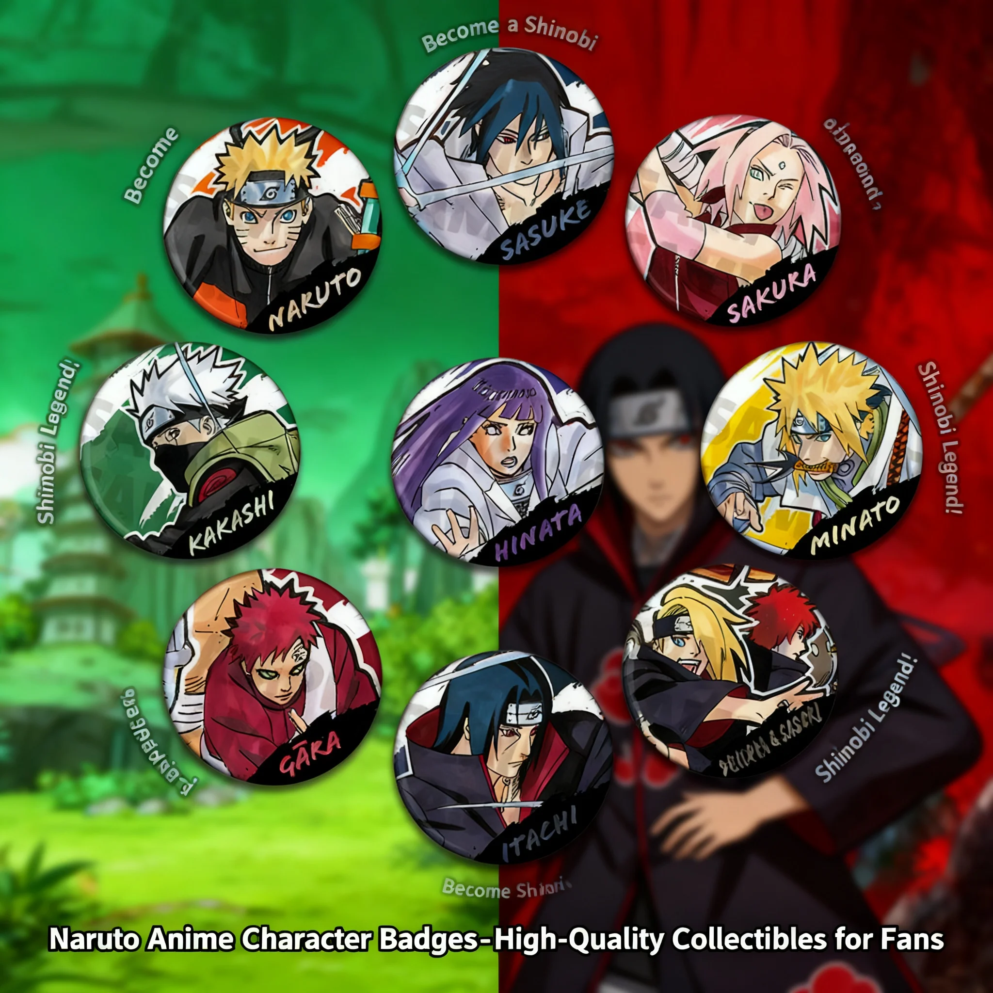 

Naruto Anime Badge Pin Brooch Cosplay Accessory Kakashi Itachi Sasuke Sakura Hinata Gaara Shikamaru Naruto Uzumaki Anime