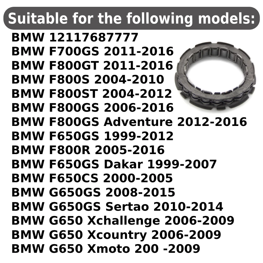 Motorcycle Starter Clutch Bearing For BMW F700GS G650 Xmoto Xcountry G650GS F800R F650GS F800GS Adventure F800ST BMW 12117687777