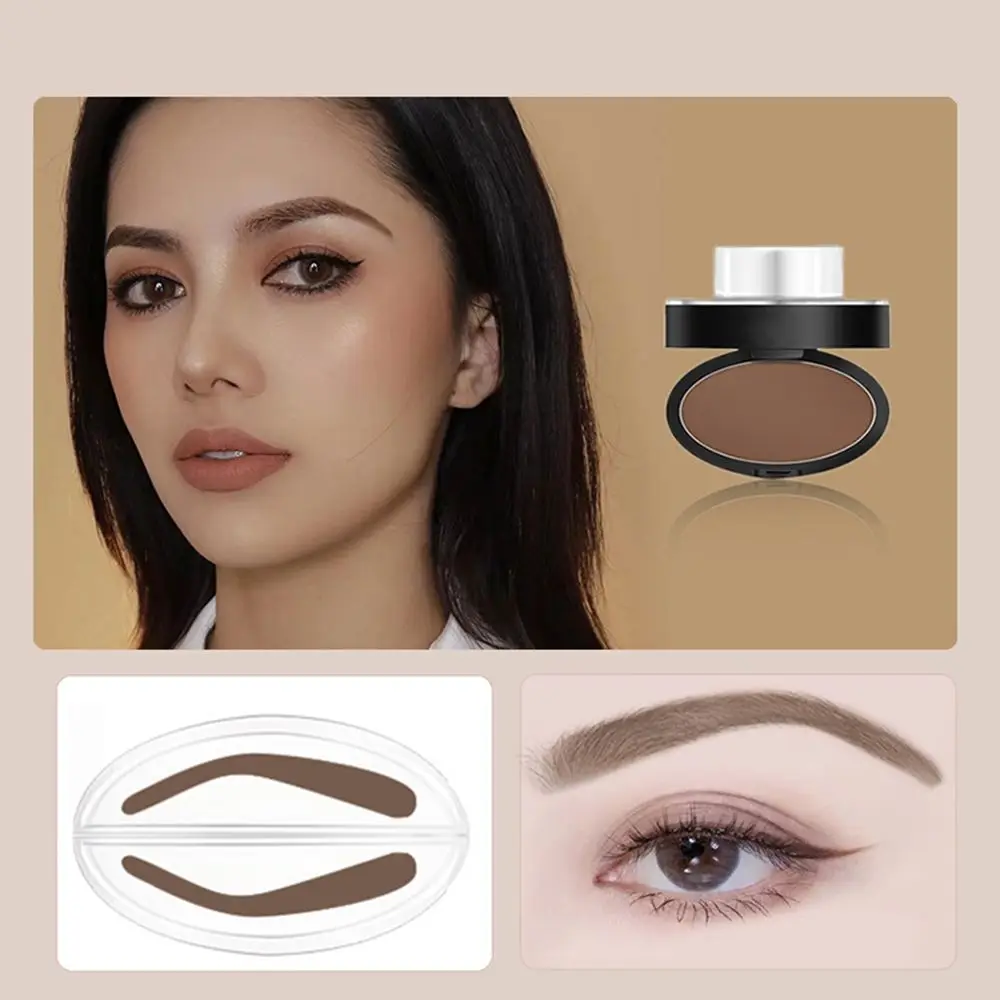 Women 3 Seconds Makeup Tools Professional Quick Makeup Lazy Eyebrow Stamp Eye Brow Tint Thrush Artifact Brow Powder With Stamp