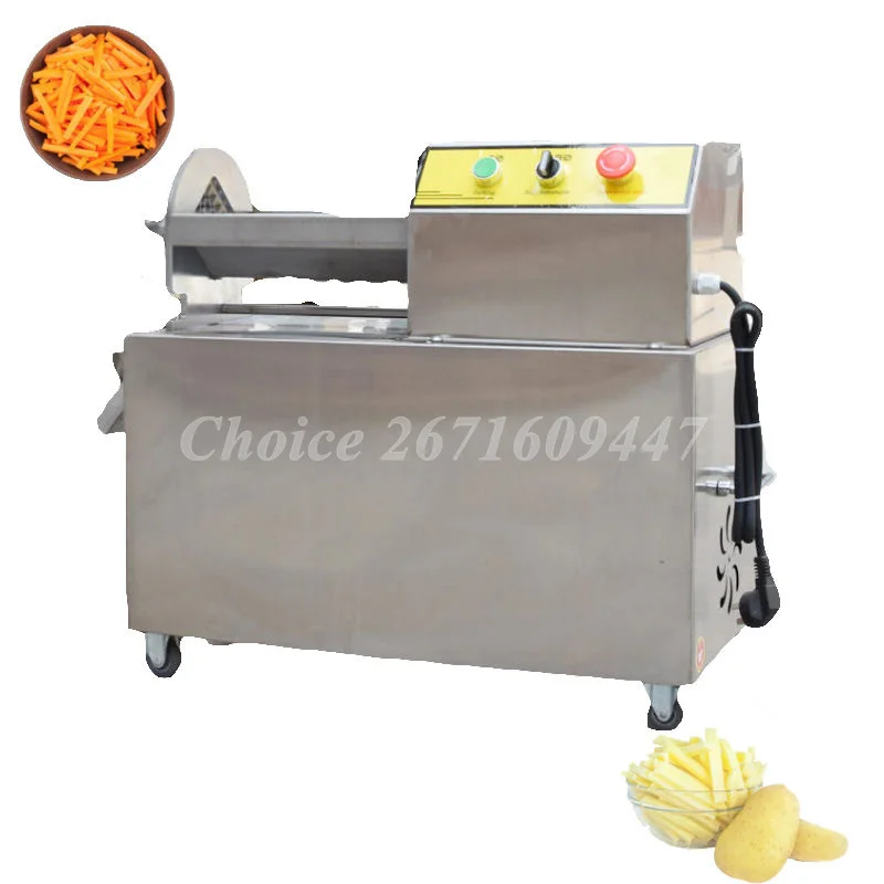 

Automatic Potato Chips Slicer Carrots Cutter Vegetable Shredding Machine Electric French Fries Cutter With 3 Blades