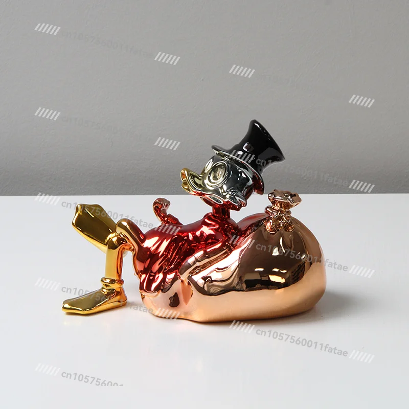 

Light Luxury Modern Model Room Sales Office Children's Room Study Creative Rich Duck Cartoon Tide Play Resin Sculpture Ornament