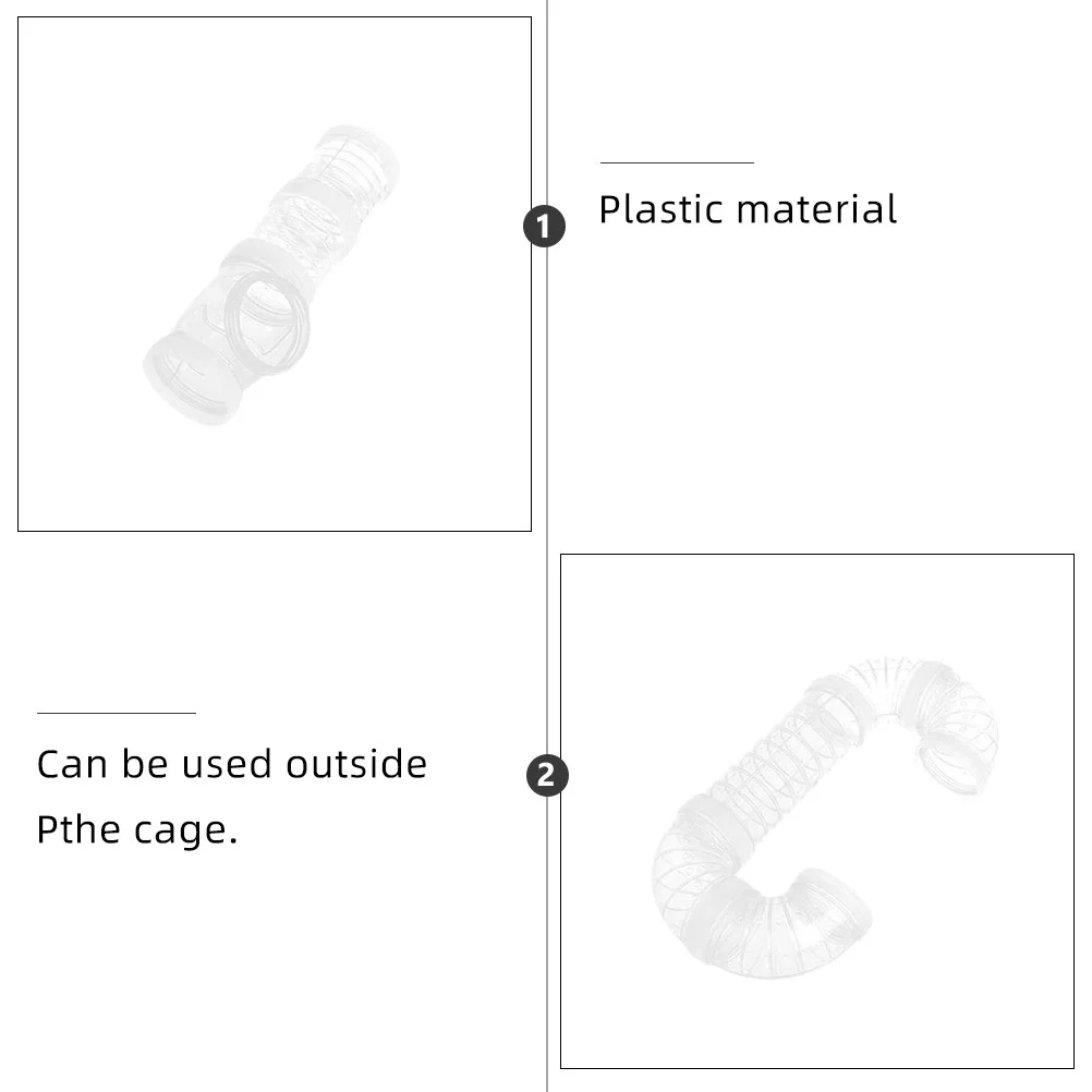

2Pcs Hamster Cage Tunnel Extension Strong Non-Toxic PP Pipe Connectable Habitat Expansion for Small Pets Exercise Play White