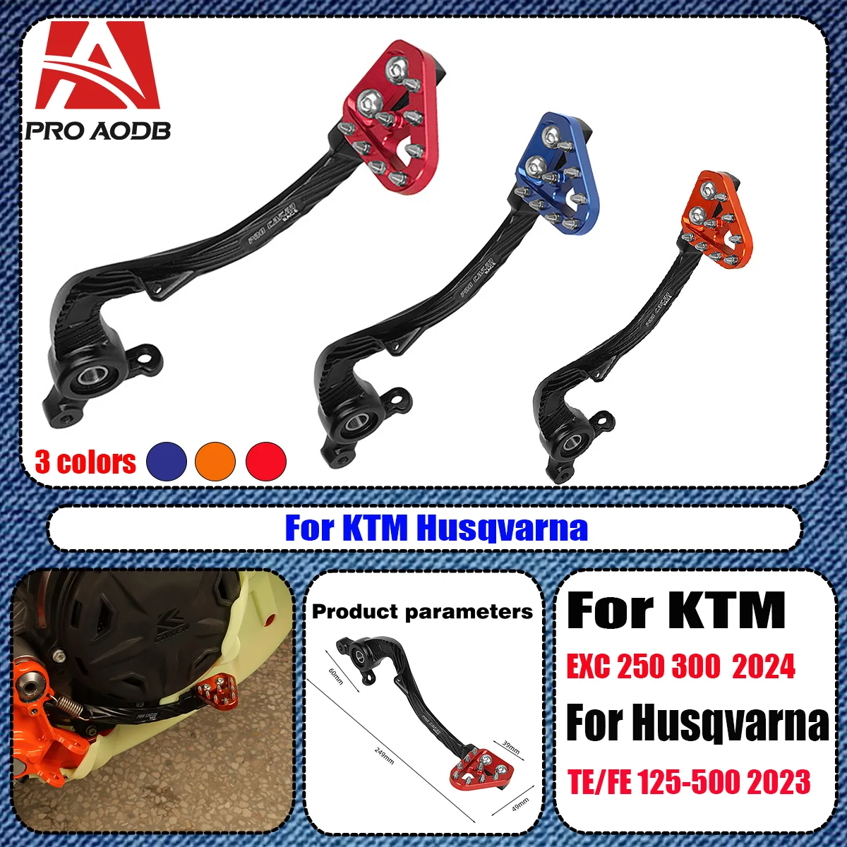 

NEW 2024 Motorcycle CNC Rear Foot Brake Lever Pedal For KTM EXC250 EXC300 250 300 EXC For Husqvarna TE FE 125-500 Dirt bike 2023