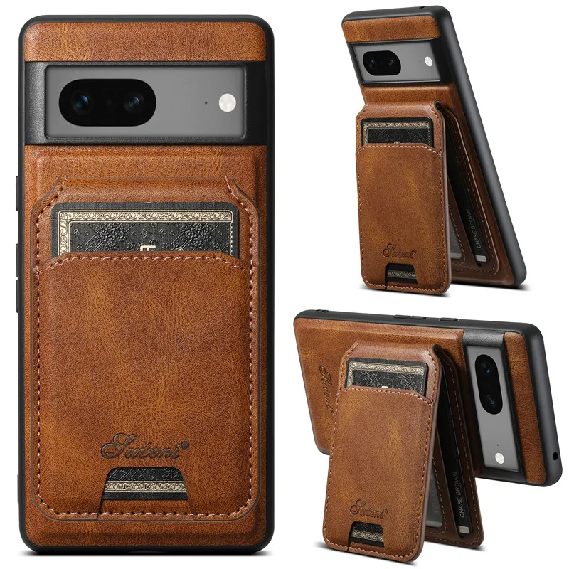 EUCAGR Wallet Phone Case Card Holder PU Leather Magnetic Pocket Cover Case For Google Pixel 11 Pro 9 10 8 7 6 Pro 7A Pixel8Pro