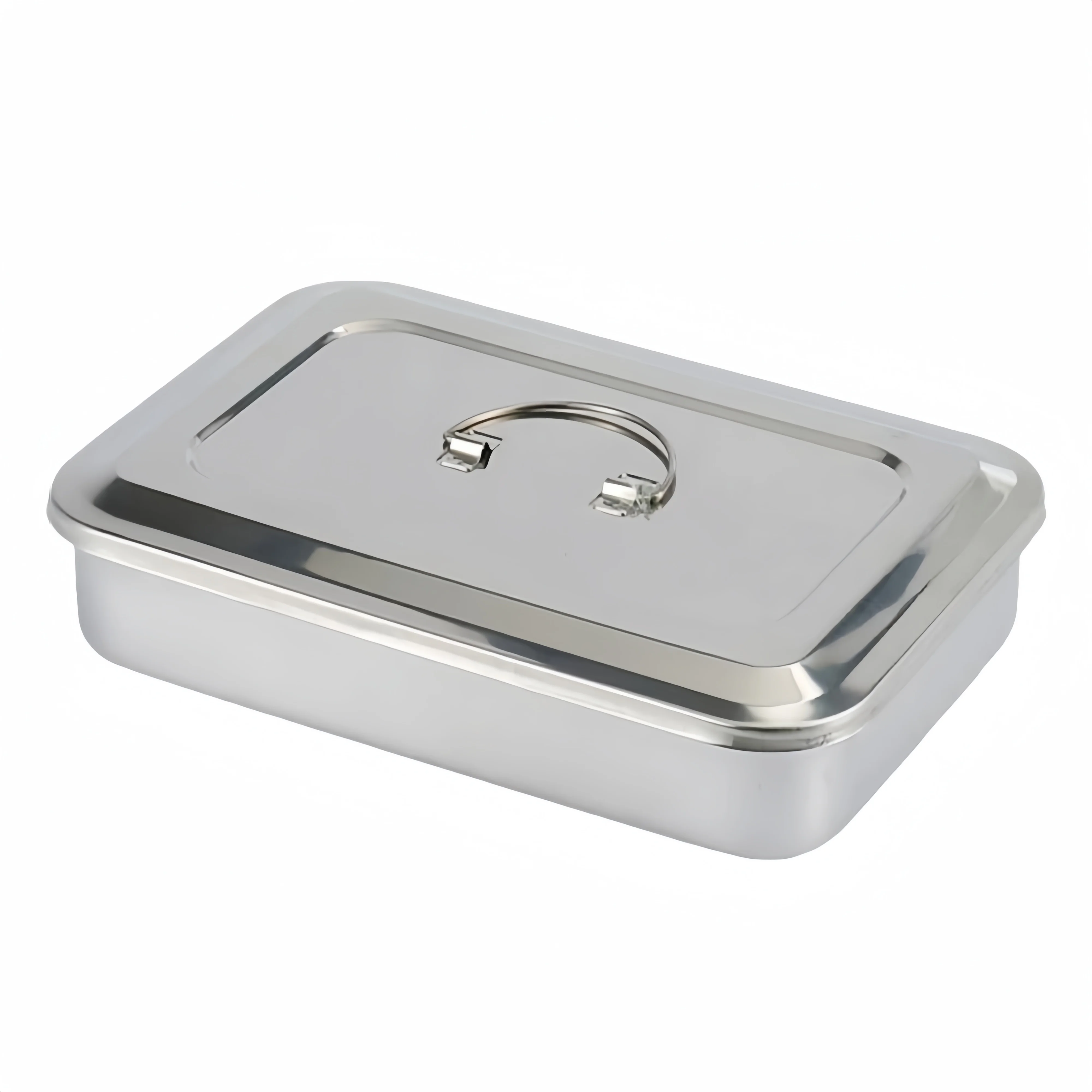 JUMTOP Dental Stainless Steel Thick Lid Square Sterilization Box Tray Medical Instruments Container Dentistry Tools