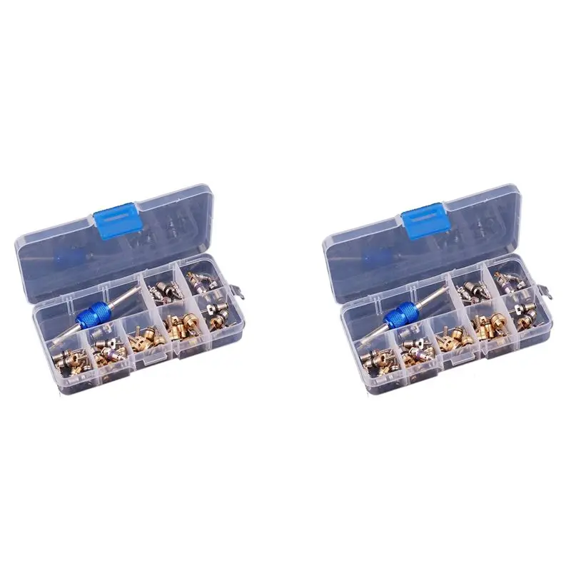 

A64P-80Pcs Air Conditioning A/C Valve Core R12 R134A Valve Stem Cores Remover Tool For Car, Auto Air Conditioning Tool