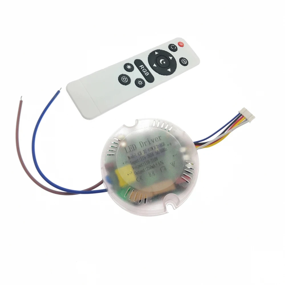 Power Input 220V LED Isolation driver remote intelligent LED transformer 37-60W+RGB (40-60W)X2 for dimmable colo