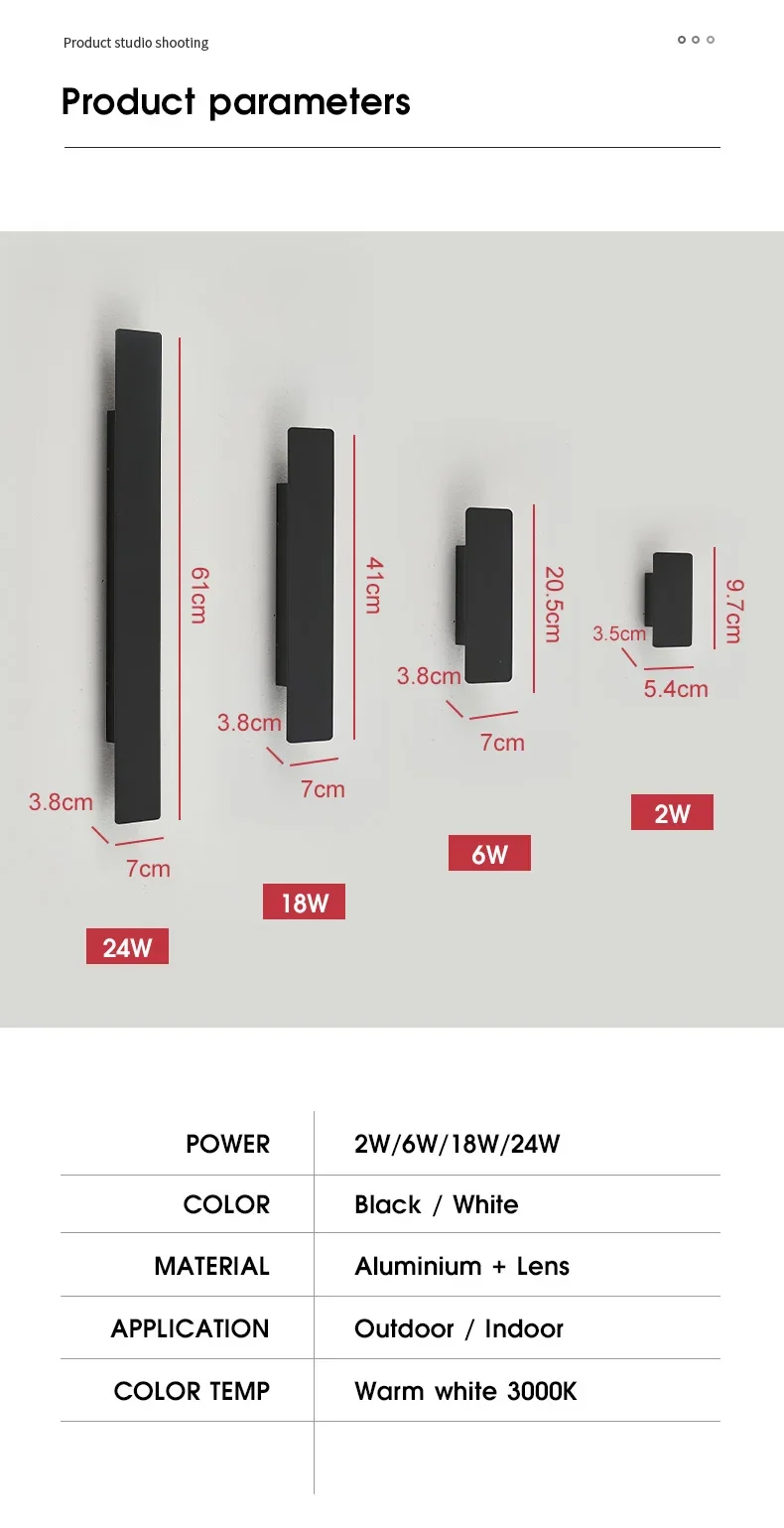 Outdoor Waterproof Wall Lamp Modern LED Lamp Black White Aluminum Up Lower Light Wall Lamps Waterproof IP65 110V 220V Fixtures