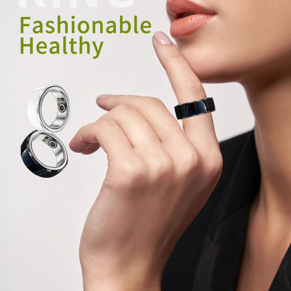 New Fashion Smart Ring Heart Rate Blood Pressure Oxygen Test Stainless Steel Step Counting Multi Sports Finger Rings Men Women