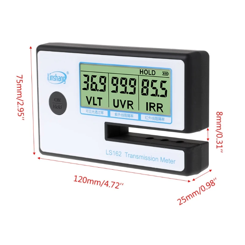 Window Tint Meter LS162 Solar Film Window Film Transmission Meter UV Tester for Mesuring Film Filmed Glass Window