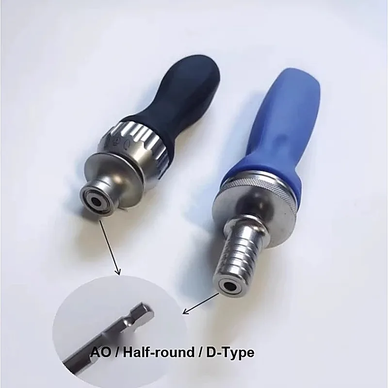 AO Ratchet Handle Veterinary Orthopedic Surgery Instrument Stainless Steel Silicone Grip AO Semicircular D-Type 127mm 165mm