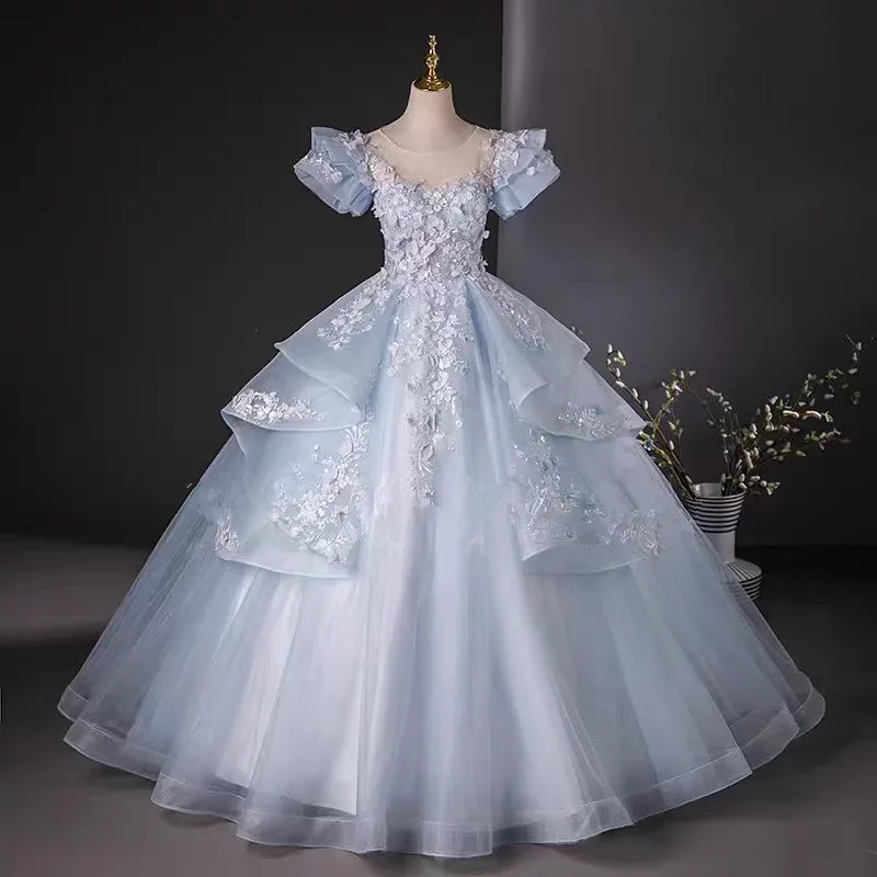 Quinceanera-Kleider mit Blumenärmeln, Applikationen, Ballkleid, süßes Kleid, elegantes, herzförmiges Abendkleid, individuell gestaltet