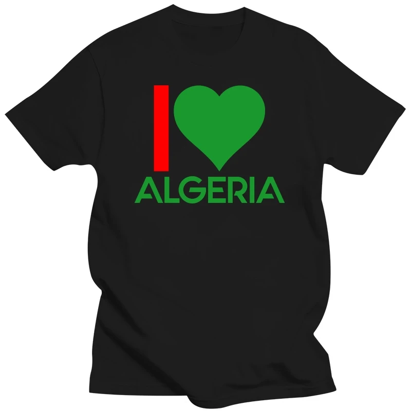 tee i love algeria mens moisture wicking t shirt men designer cotton Euro Size S-3xl Outfit Crazy Humor summer slim tshirt