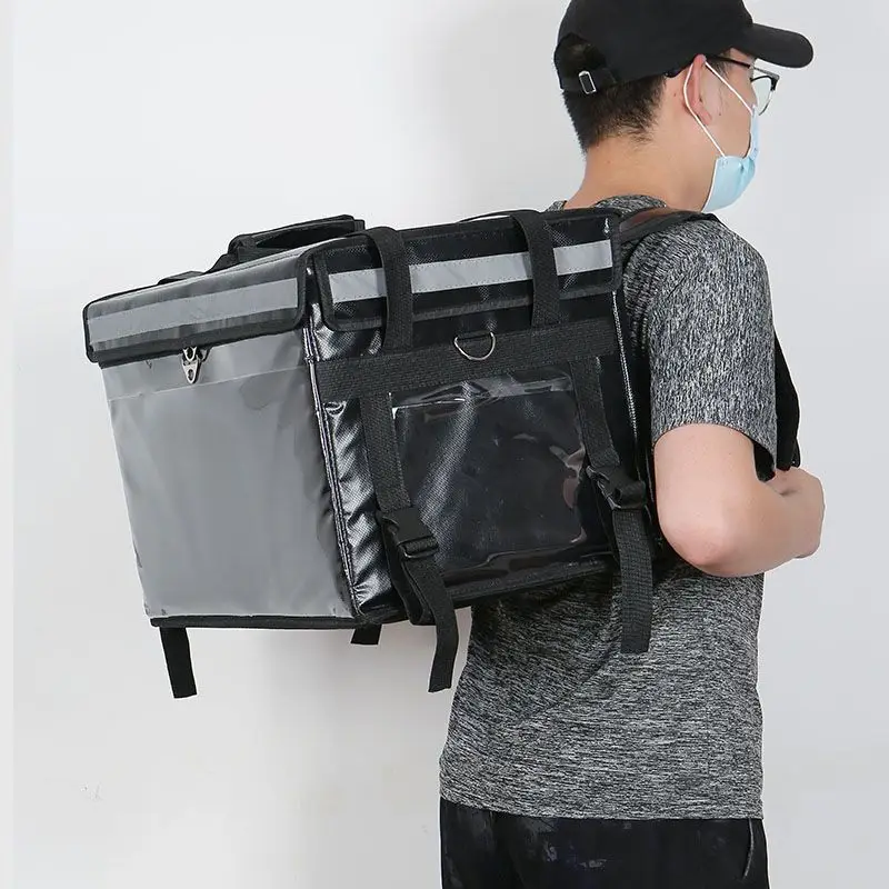 43L Shoulder Locks Insulated  Refrigerating Cabin Waterproof Takeout Cabinet Food Delivery Container Delivery Box