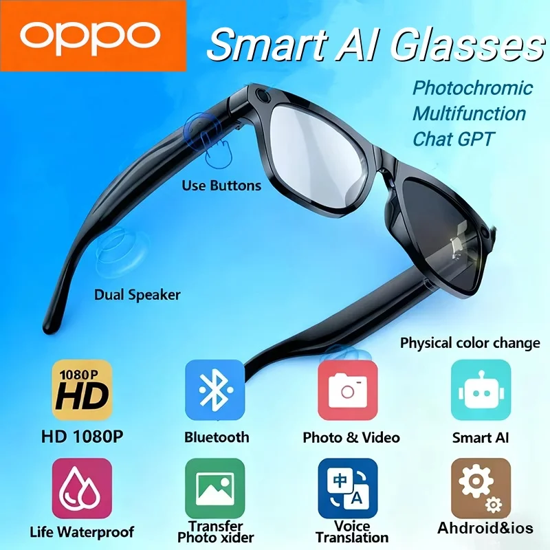 �y�Z�[�����zOPPO �X�}�[�gAI�O���X Bluetooth 6K HD�ʘb ���� ���@�\ Chat GPT�����A�V�X�^���g ���y�v���[���[ �|�� �X�|�[�c