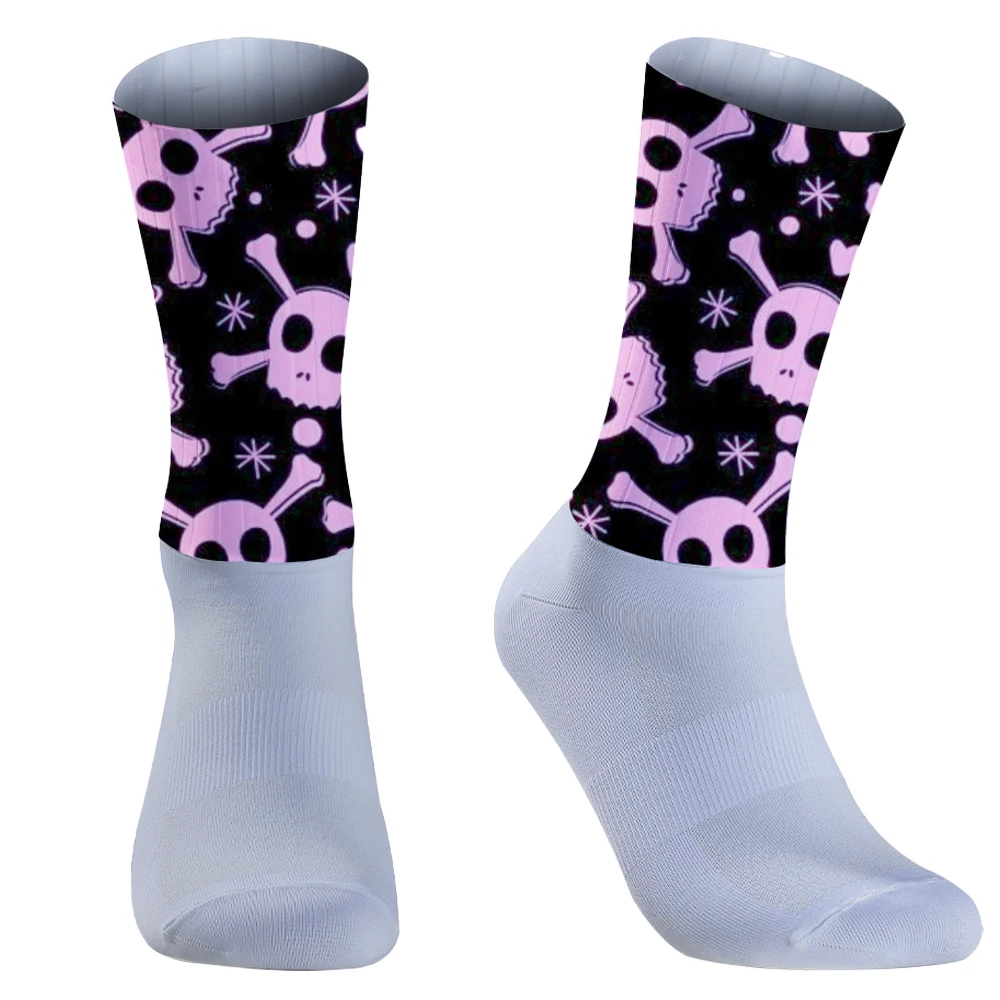 Neue hochwertige profession elle Kompression Halloween Schädel Rad socken atmungsaktive Rennrads ocken Outdoor-Sport rennen