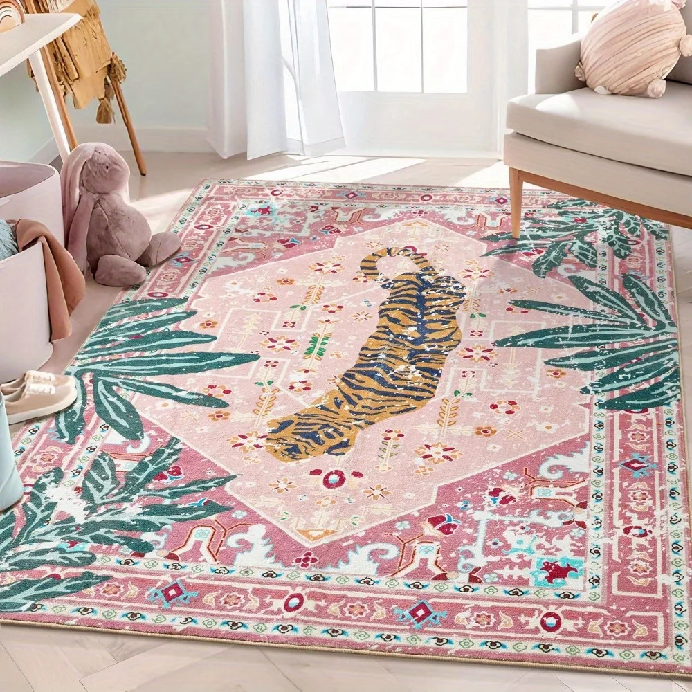 Pink Bohemian Region Carpet, Suitable for Indoor Entrance Carpets in Bathrooms and Kitchens, of High Quality