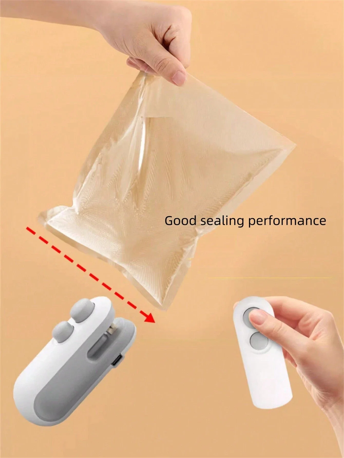 1pc Mini Portable Household  Heat Sealer For Plastic Snack Bags, Handheld Automatic Sealing Machine