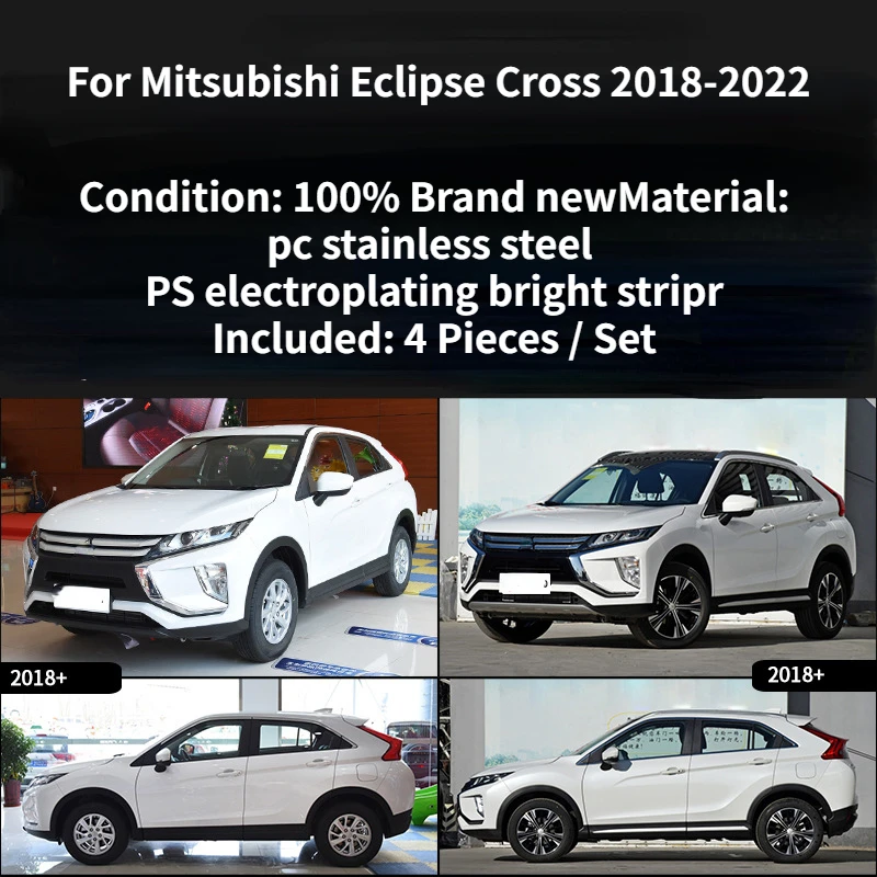 For Mitsubishi Eclipse Cross 18-2022 Accessories Bright Strip Wind Deflectors Visors Rain Guard Door Visor Vent Shades Ventvisor