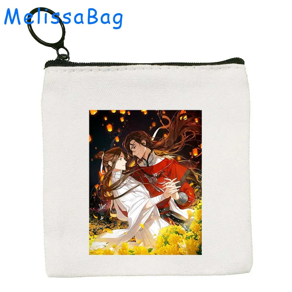 Anime Tian Guan Ci Fu Heaven Blessing TGCF Hua Cheng XieLian Graphic The Ghost King Canvas Coin Purse Card Key Case Bag Pouch