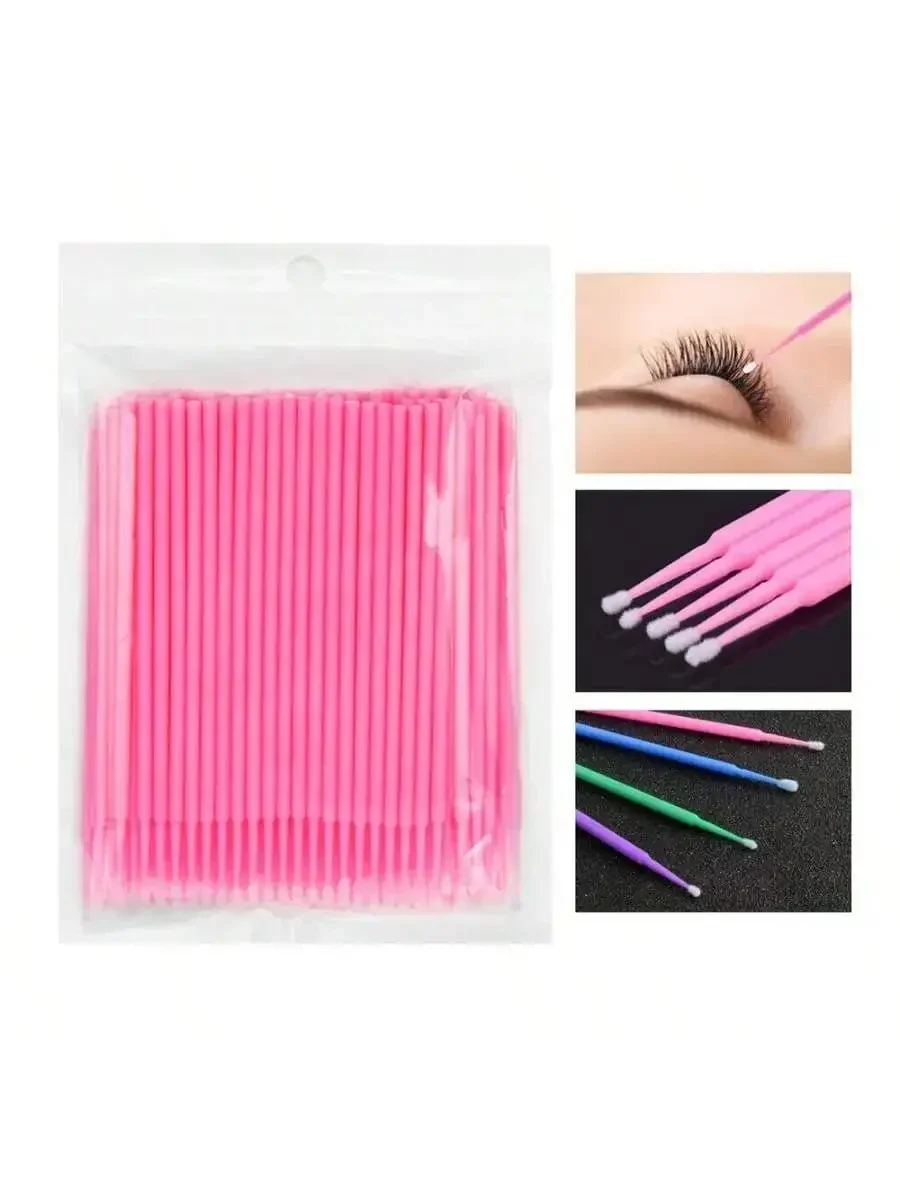 100pcs/Lot Eyelash Micro Swabs  Microblade Makeup Brushes Tool Extension Cleaning Lash Lift Glue Remover  Applicators