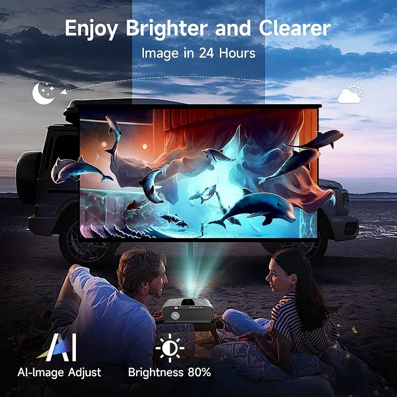 2026 4K Smart Projektor Android 9.0 5G WIFI LED Video Full HD 1080P LED Heimkino Projektor Autofokus 4K Projektoren