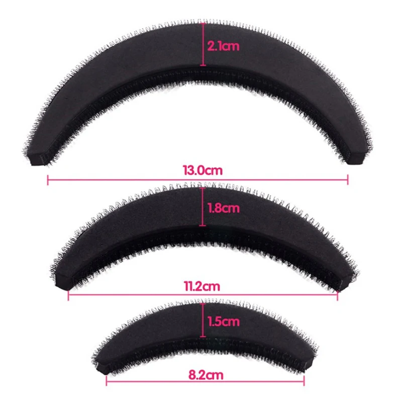 3Pcs Podkładki do włosów Zwiększanie objętości włosów Puff Hair Bun Maker Donut Magic Foam Sponge Bump Up Insert Stylizacja włosów Codzienne akcesoria — zdjęcie 7
