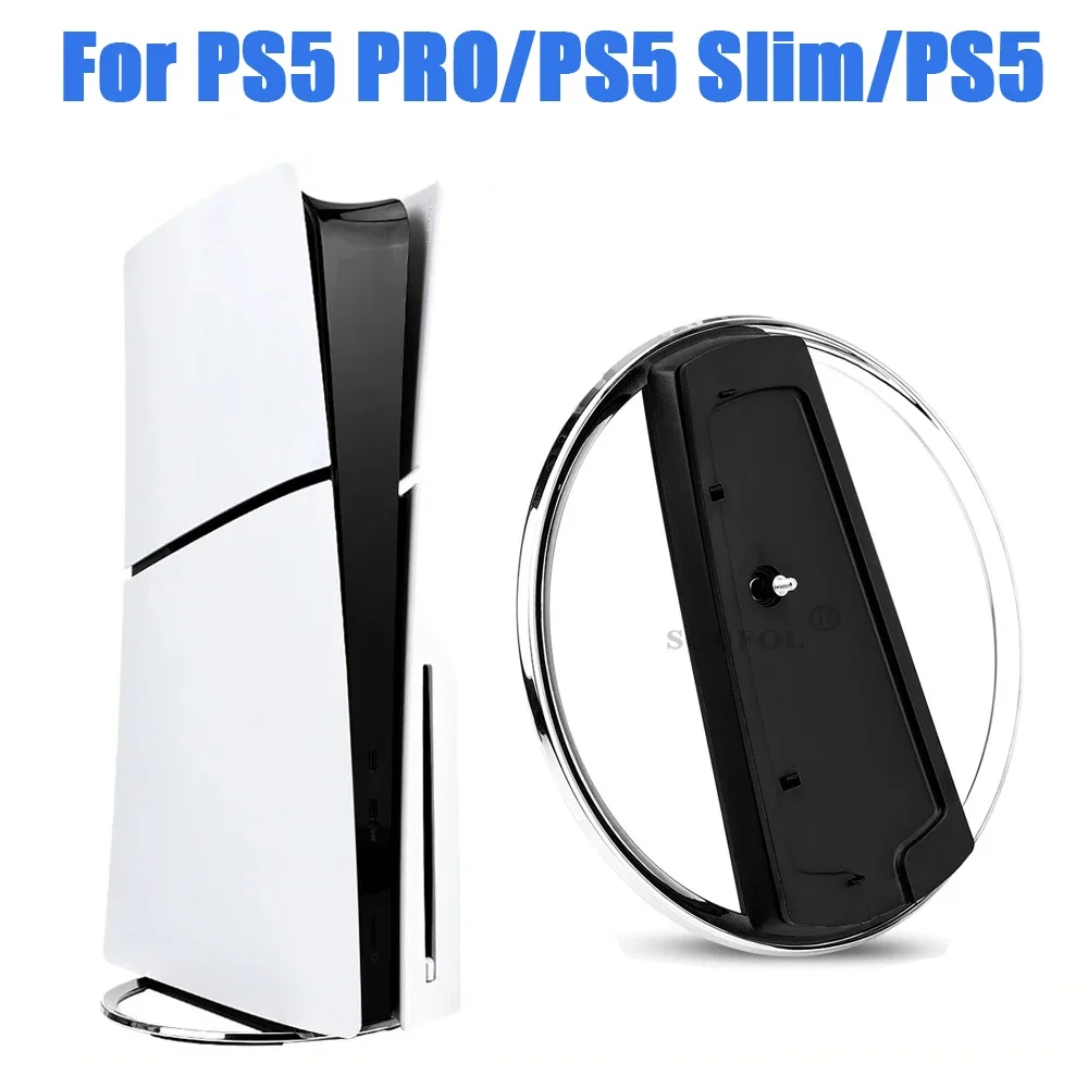 

New Portable Metal Vertical Stand for PS5 Pro & PS5 & PS5 Slim Digital Disk Version Anti-Slip Base Holder for PS5 Game Console