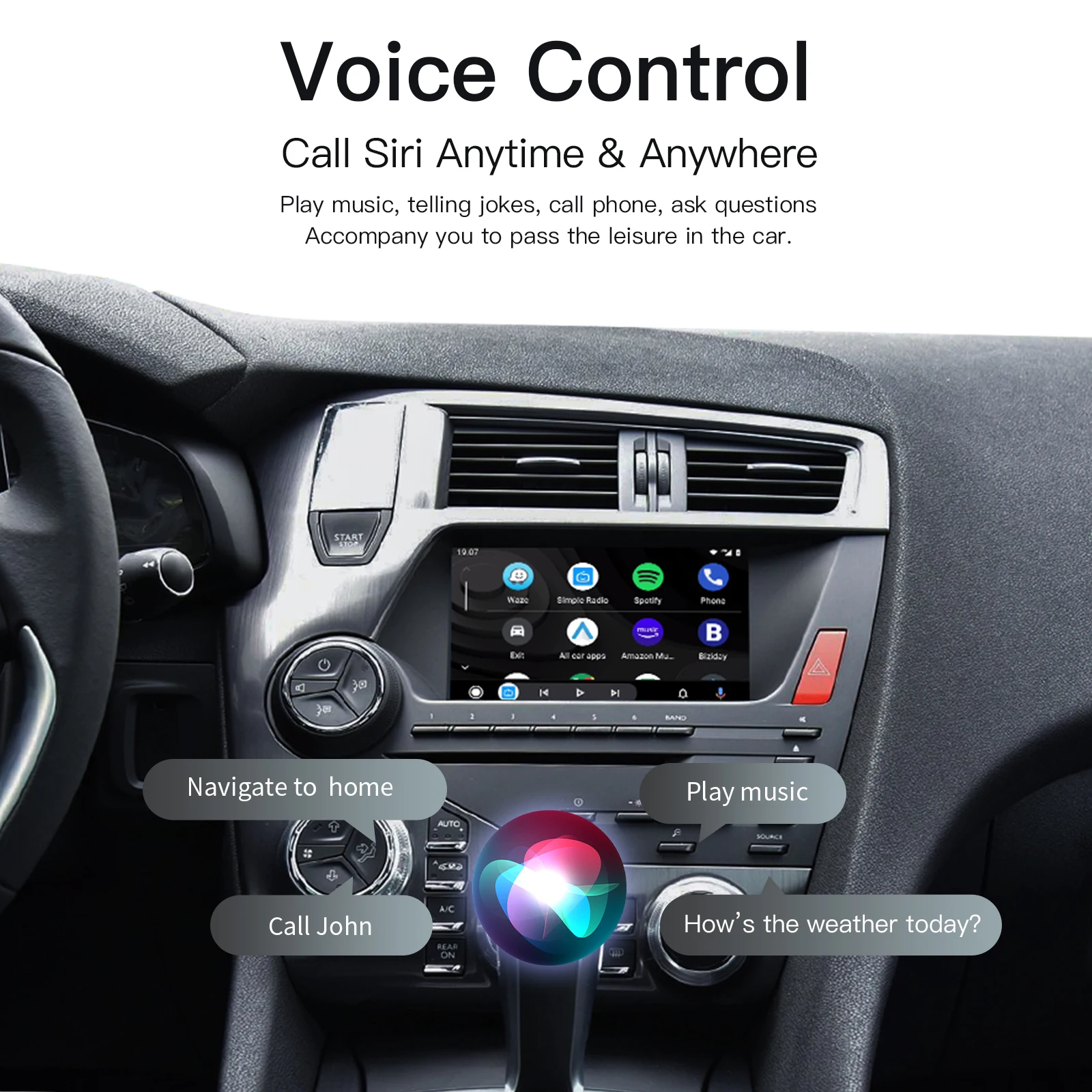 NWE inalámbrico Apple Carplay Android Auto se adapta a Peugeot y Citroren SMEG y MRN NAC 208 308 508 3008 y C4 DS3 DS4 DS5 cámara de marcha atrás