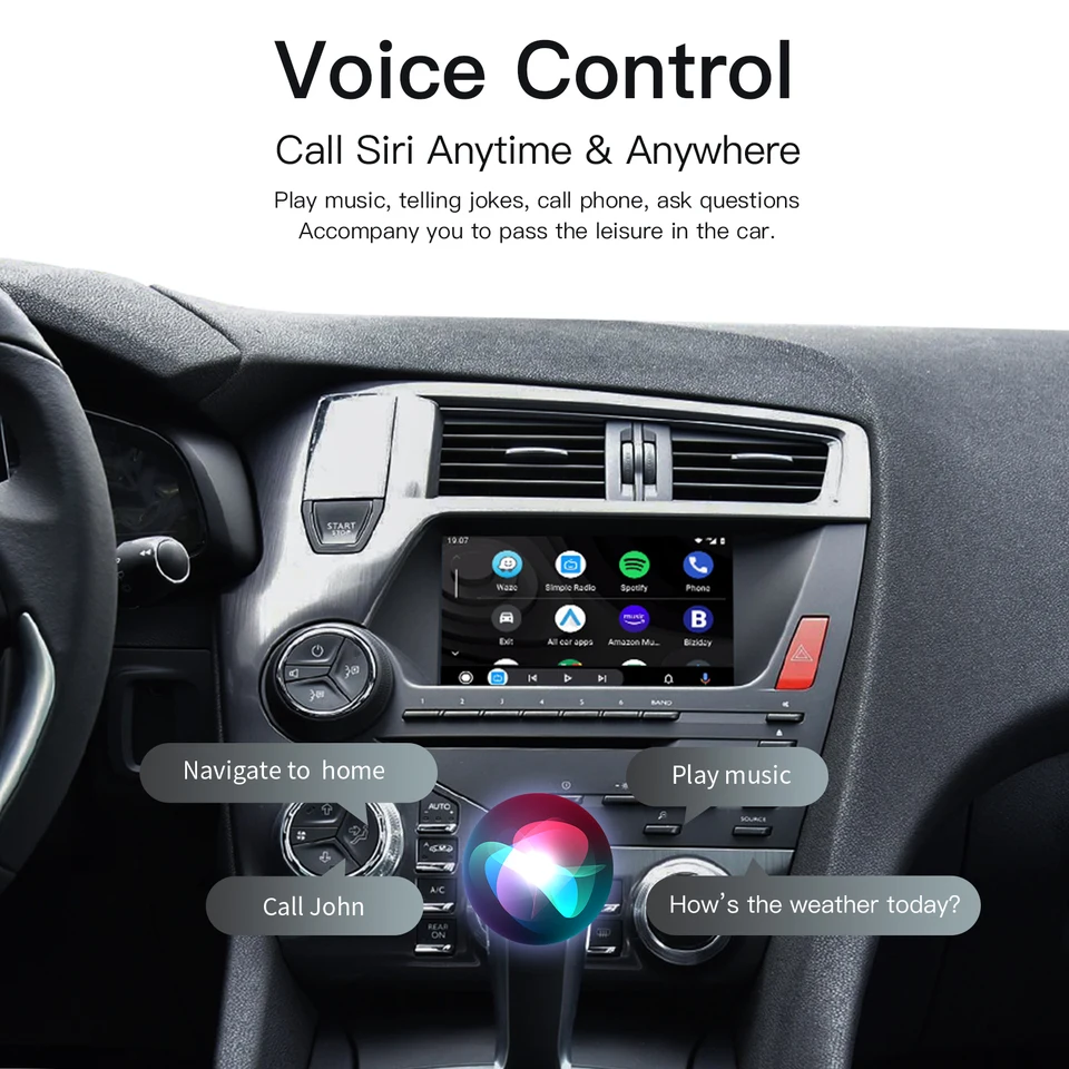 CARABC 新しいワイヤレス Carplay Android オートボックスプジョー