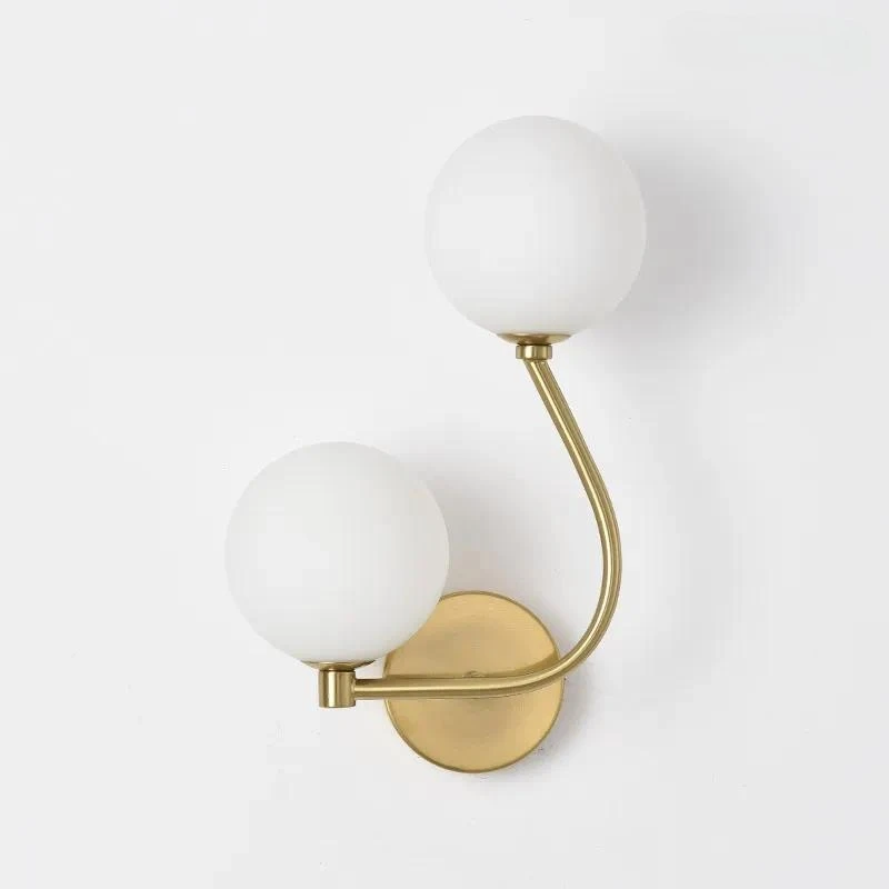 Double Heads Glass Ball Wall Lamps Modern Minimalist Indoor Lighting Living Room Background Staircase Corridor Led Illumination